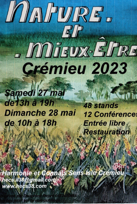Salon Nature et Mieux Être-Crémieu-27 et 28 mai 2023